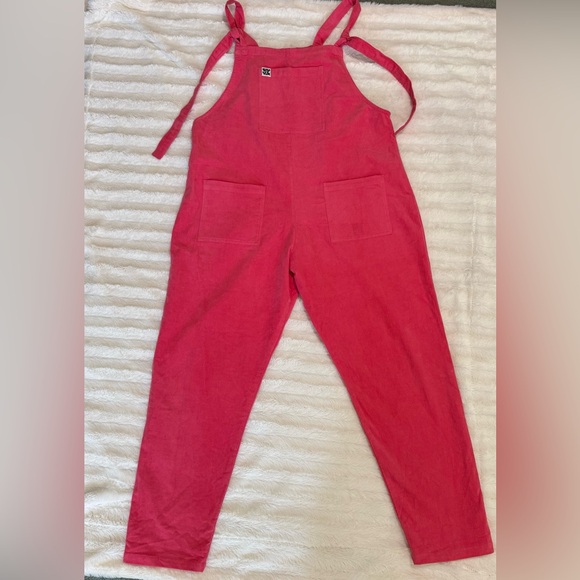 Lucy & Yak Original Dungaree Organic Corduroy Pink Punch Size UK 14 US 10 - Picture 6 of 9